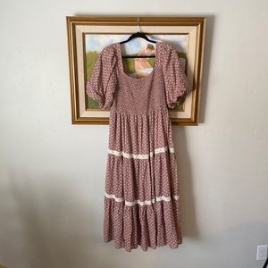 Laura wood dress dusty rose